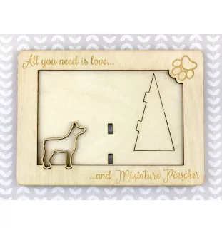 Miniature Pinscher - Photo frame, engraved wooden frame, a lovely gadget for the dog lover by Art-Dog