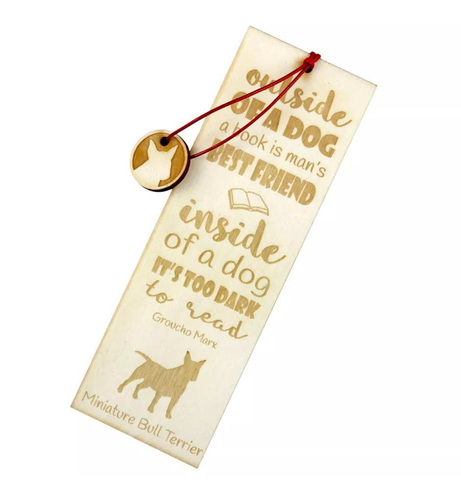 Bull Terrier miniature - marque-page pour livre avec chien, marque-page personnalisé, cadeau pour les amateurs de livres de la marque Art-Dog