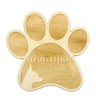 Zwergpinscher - Tasse Untersetzer, graviert Untersetzer mit Hund, Geschenk für Hundeliebhaber von Art-Dog Marke