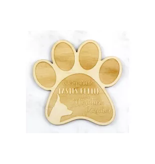 Zwergpinscher - Tasse Untersetzer, graviert Untersetzer mit Hund, Geschenk für Hundeliebhaber von Art-Dog Marke