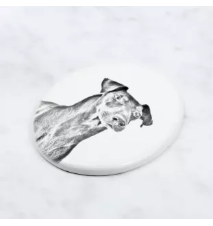 Manchester Terrier - une plaque commémorative avec une photo de chien, une plaque funéraire avec une impression, une plaque ovale personnalisée de la marque Art-Dog