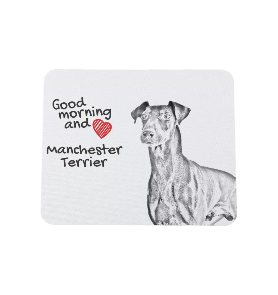 Manchester Terrier - mouse pad with print, personalized dog-themed mouse pad, unique gadget for an office worker by Art-Dog brand