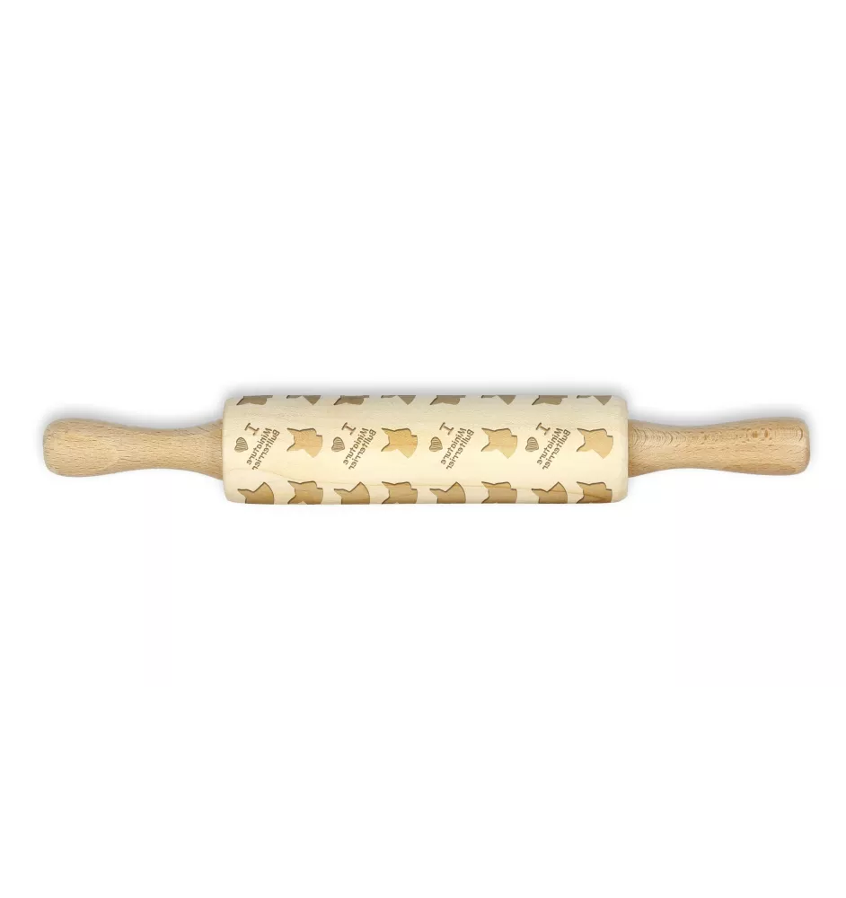 Miniature Bull Terrier - kleiner Nudelholz mit Hundemuster, Nudelholz für Kinder, Verzierung von Keramikton von Art-Dog.