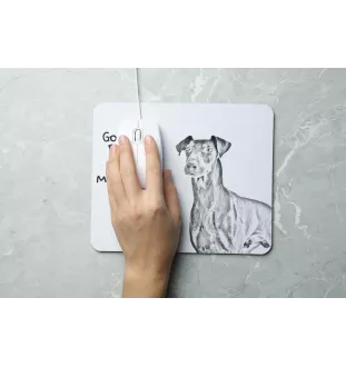 Manchester Terrier - Mauspad mit Druck, personalisiertes Mauspad mit Hund, einzigartiges Gadget für Büroangestellte von Art-Dog.