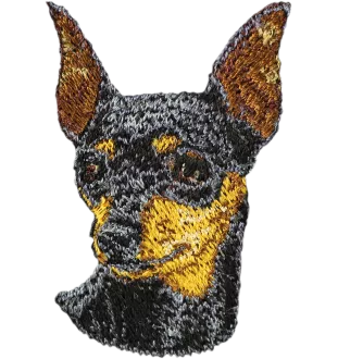 Pinscher nain - écusson en forme de chien, patch brodé, décoration unique pour sac à dos de la marque Art-Dog