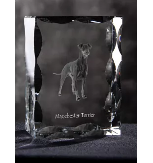 Manchester Terrier ramka kryształowa z psem Art-Dog