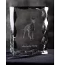 Manchester Terrier - crystal with a picture of a dog, glass statuette with a picture, unique frame with a picture from Art-Dog brand