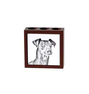 Manchester Terrier - Stifthalter mit Hund, Schreibtischorganizer mit Aufdruck, personalisierte Schreibtischdekoration der Marke Art-Dog