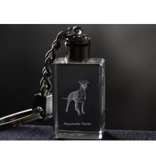 Manchester Terrier brelok kryształowy z psem Art-Dog