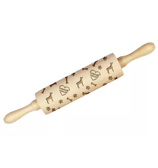 Miniature Pinscher - rolling pin with a dog, decorating cookies with a rolling pin in patterns, a gift for the ceramicist of the Art-Dog brand