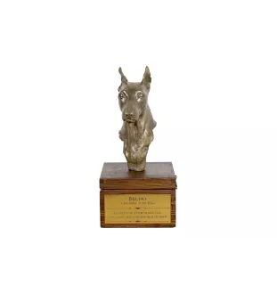 Miniature Pinscher - urn for dog ashes with a statuette, small urn for a dog, personalized urn with a bust of a dog by Art-Dog brand