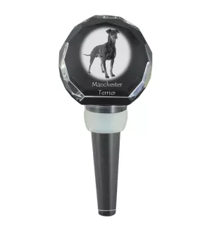 Manchester Terrier grubszy stopper do wina z psem Art-Dog