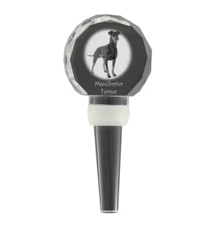 Manchester Terrier - Bouchon de bouteille en cristal, bouchon de vin unique avec photo, cadeau personnalisé pour sommelier par la marque Art-Dog