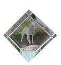 Manchester Terrier - crystal cube with a photo, photo of a horse in crystal, cubic paperweight from Art-Dog brand