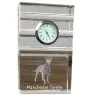 Manchester Terrier - glass clock with a photo, photo of a dog in crystal, personalized standing office clock by Art-Dog brand