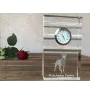 Manchester Terrier - une horloge en verre avec une photo, une photo de chien dans un cristal, une horloge de bureau personnalisée de la marque Art-Dog