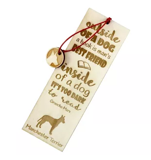 Manchester Terrier - Lesezeichen mit Hund, personalisiertes Lesezeichen, Geschenk für Bücherwurm von der Marke Art-Dog
