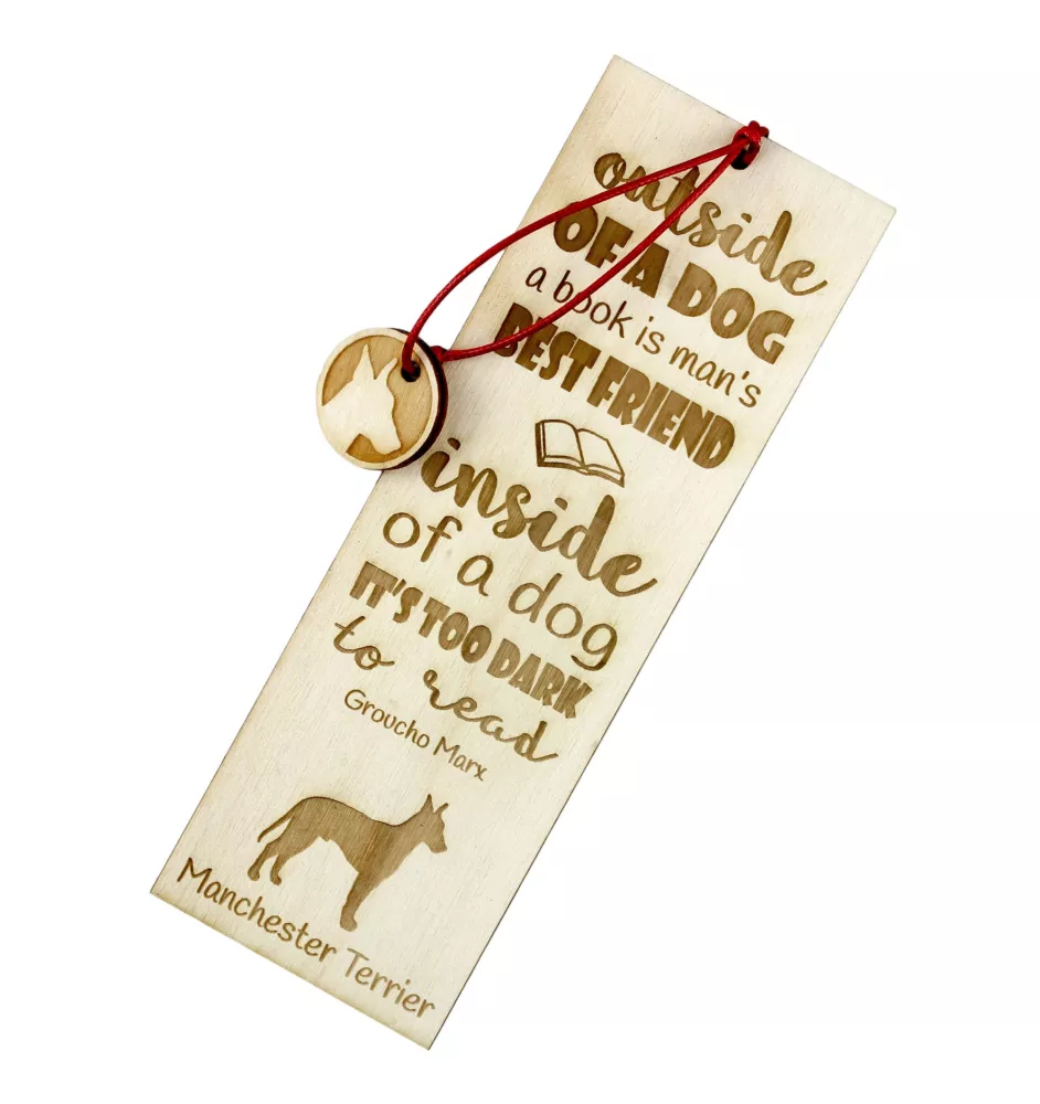 Manchester Terrier - dog bookmark, personalized bookmark, gift for bookworm from Art-Dog brand
