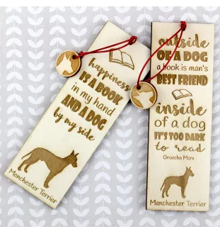 Manchester Terrier - Lesezeichen mit Hund, personalisiertes Lesezeichen, Geschenk für Bücherwurm von der Marke Art-Dog