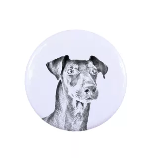 Manchester Terrier - badge avec votre chien, ajoutez votre propre photo, marque Art-Dog