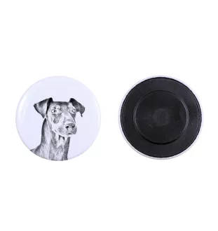 Manchester Terrier - aimant avec un œil de chien, exceptionnellement léger, aimant puissant, produit fabriqué à la main par la marque Art-Dog