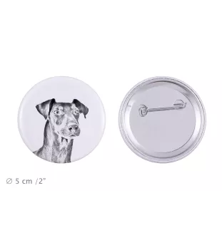 Manchester Terrier - Anstecknadel mit Ihrem Hund, fügen Sie Ihr eigenes Foto hinzu, Marke Art-Dog