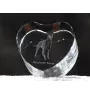 Manchester Terrier - a photo of a dog in crystal, crystal heart, unique photo frame from the Art-Dog brand