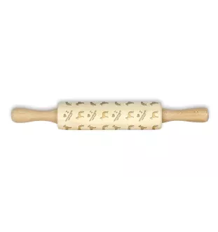 Manchester Terrier - small rolling pin with a dog, patterned dough roller, gadget for ceramicists from the Art-Dog brand