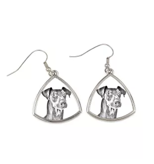 Manchester Terrier - Hund Ohrringe, hängende Ohrringe mit Bild, personalisierter Schmuck mit dem Aufdruck der Marke Art-Dog