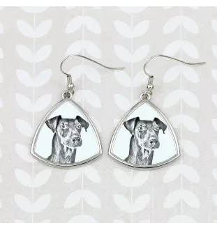 Manchester Terrier - dog earrings, hanging earrings with a picture, personalized jewelry with Art-Dog brand print