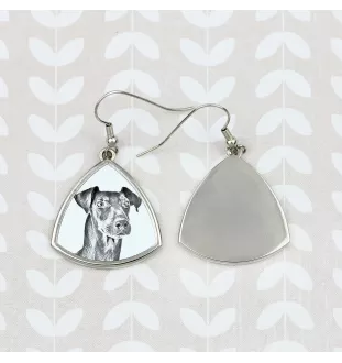 Manchester Terrier - Hund Ohrringe, hängende Ohrringe mit Bild, personalisierter Schmuck mit dem Aufdruck der Marke Art-Dog