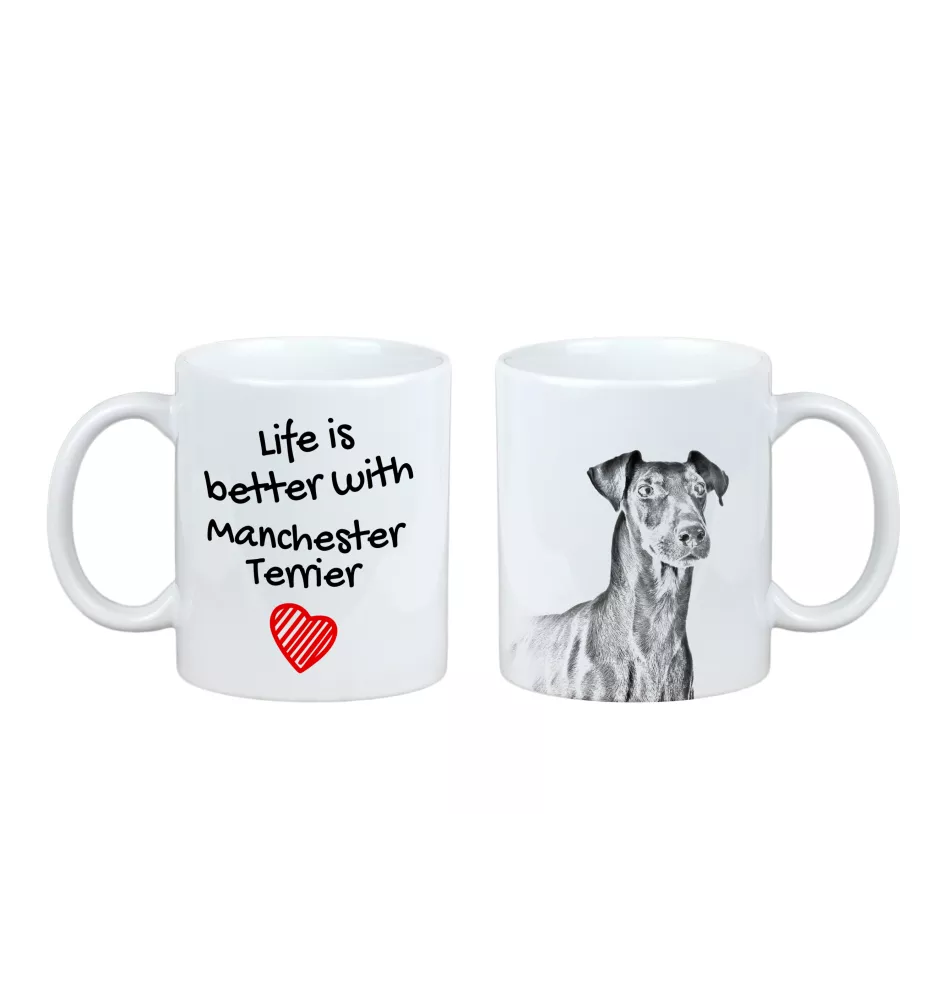 Manchester Terrier - cup with a dog, cup with a photo, personalized gift from the Art-Dog brand
