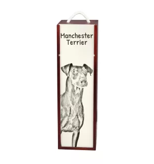 Manchester Terrier - Weinbox mit Hund, Alkoholbox mit Grafik, personalisierte Geschenkbox der Marke Art-Dog