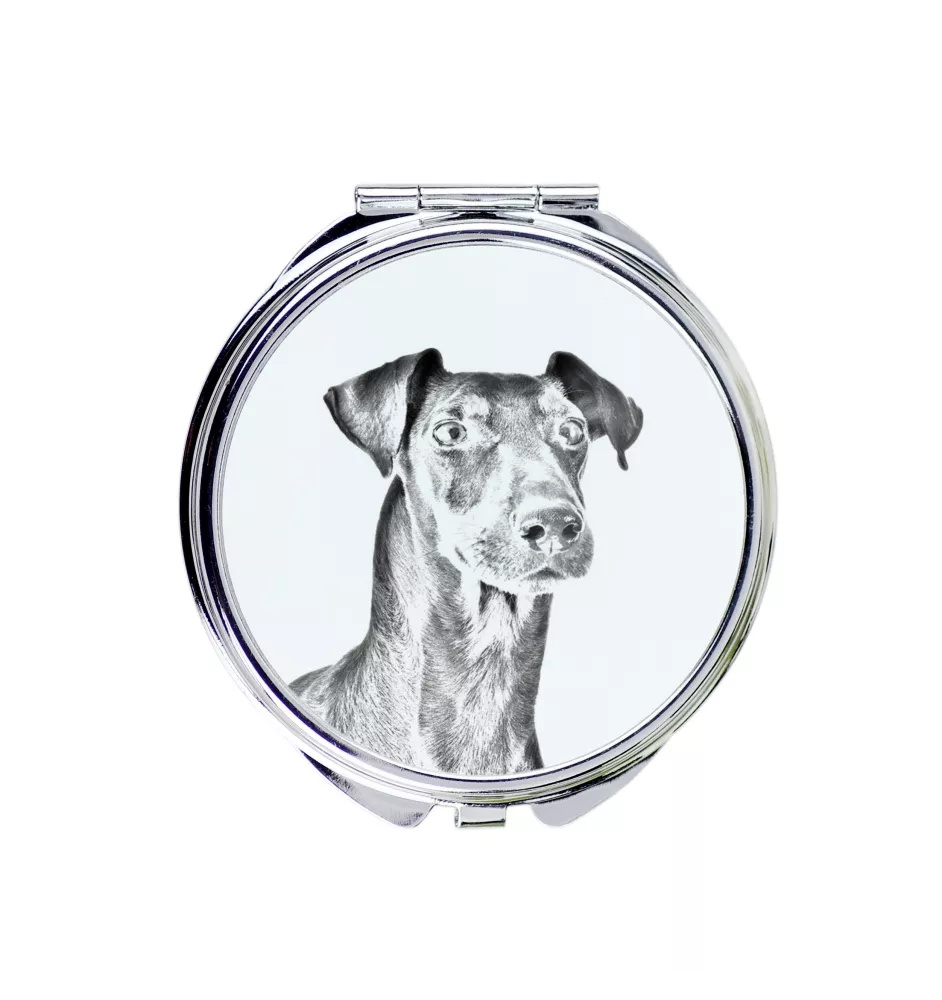 Manchester Terrier - miroir de poche avec chien, miroir personnalisé pour sac à main, miroir compact avec impression de la marque Art-Dog