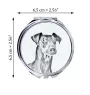 Manchester Terrier - Pocket mirror with a dog, personalized mirror for a purse, compact mirror with Art-Dog brand print.