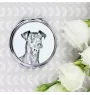 Manchester Terrier - Pocket mirror with a dog, personalized mirror for a purse, compact mirror with Art-Dog brand print.