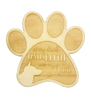 Mudi podkładka pod kubek ze sklejki Art-Dog