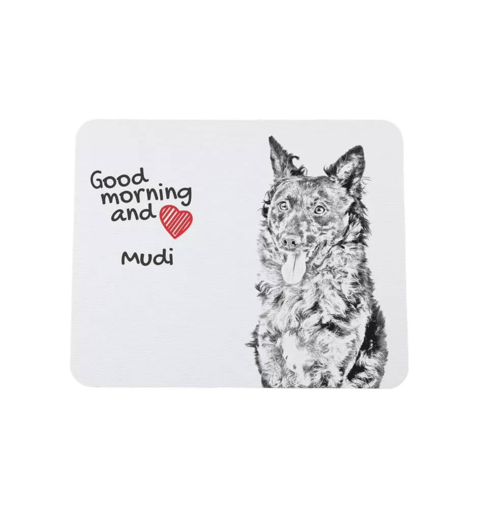Mudi - mouse pad with print, personalized dog-themed mouse pad, unique gadget for an office worker by Art-Dog brand