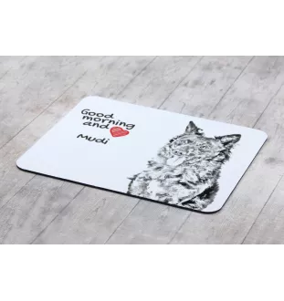Mudi - mouse pad with print, personalized dog-themed mouse pad, unique gadget for an office worker by Art-Dog brand