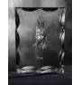 Mudi - crystal with a picture of a dog, glass statuette with a picture, unique frame with a picture from Art-Dog brand