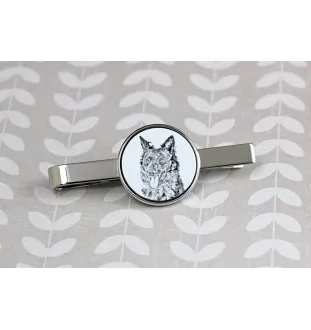 Mudi - tie clip with a dog, personalized tie clip, a unique gift for a man from the Art-Dog brand