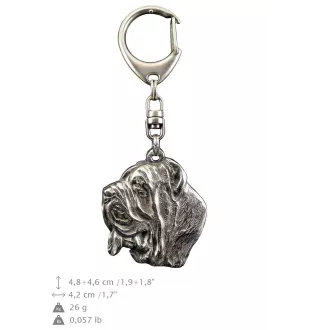 Mastino Napoletano, Neapolitanischer Mastiff - Versilberter Schlüsselanhänger mit Hund, Handtaschen-Dekoration, Rucksack-Anhänger der Marke Art-Dog