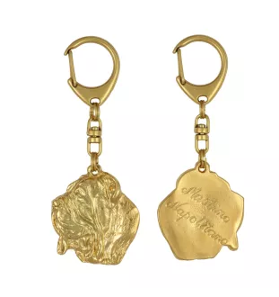 Neapolitan Mastiff, Mastino Napoletano - Gilded key ring with dog, handbag decoration, luxury accessory by Art-Dog brand
