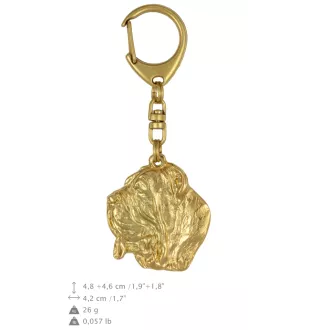 Neapolitan Mastiff, Mastino Napoletano - Gilded key ring with dog, handbag decoration, luxury accessory by Art-Dog brand