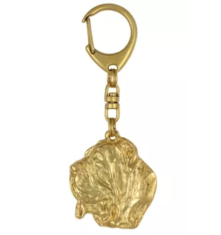 Neapolitan Mastiff, Mastino Napoletano - Gilded key ring with dog in gift box, handbag decoration, luxury accessory by Art-Dog brand