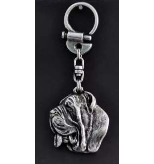 Mâtin napolitain, Mâtin de Naples, Napolitain - Porte-clés argenté avec un chien dans une boîte cadeau, décoration de sac à main, pendentif de sac à dos par la marque Art-Dog