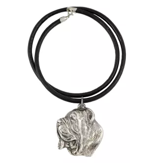 Mastino Napoletano, Neapolitanischer Mastiff - Halskette mit Hund, versilberter Anhänger für Hundefans, einzigartiger Schmuck der Marke Art-Dog