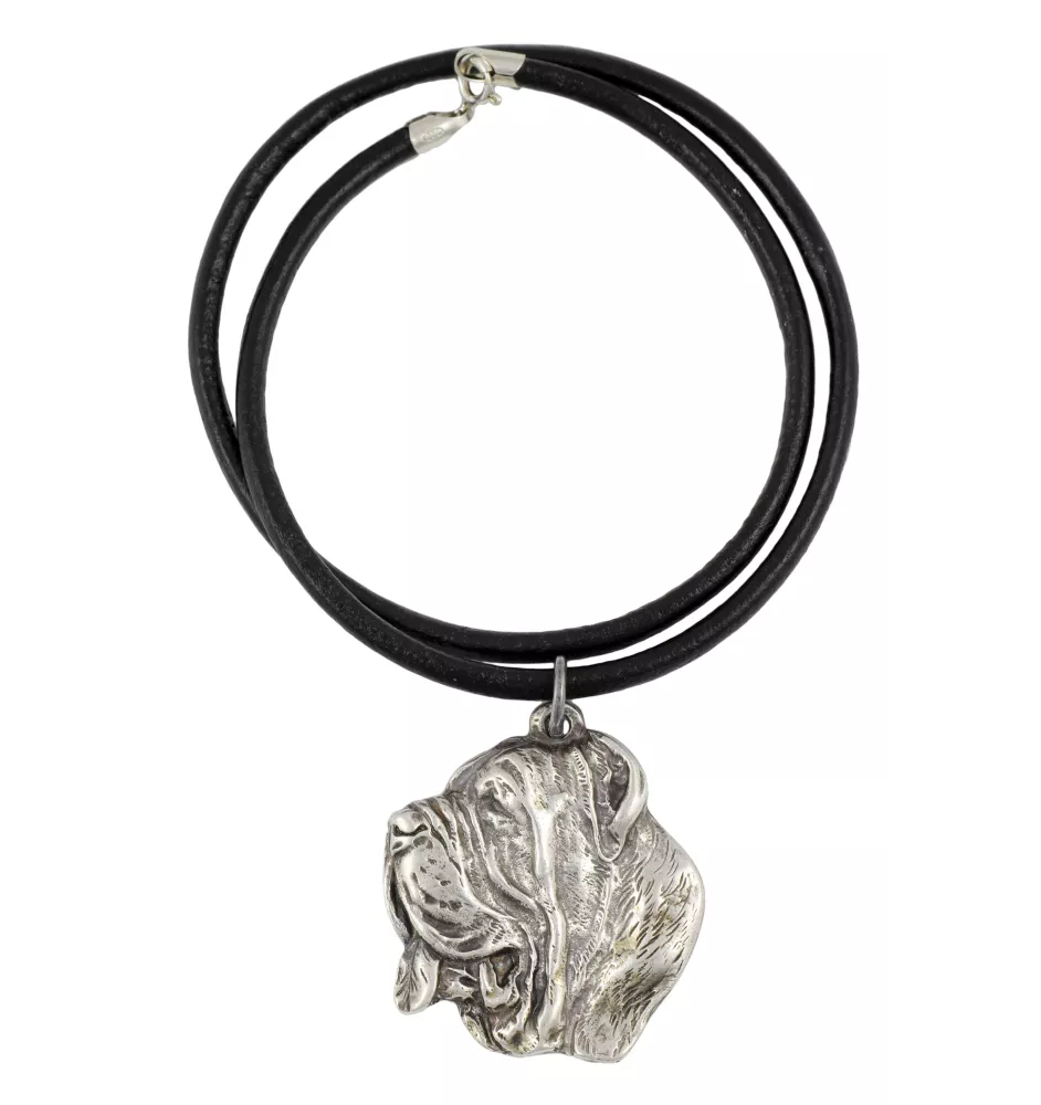 Mastino Napoletano, Neapolitanischer Mastiff - Halskette mit Hund, versilberter Anhänger für Hundefans, einzigartiger Schmuck der Marke Art-Dog