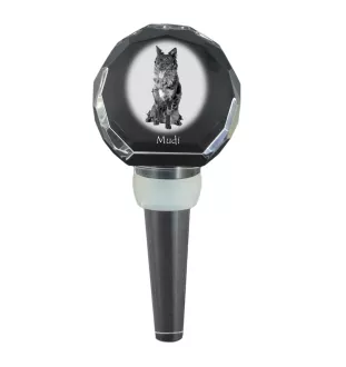 Mudi - Bouchon de bouteille en cristal, bouchon de vin unique avec photo, cadeau personnalisé pour sommelier par la marque Art-Dog
