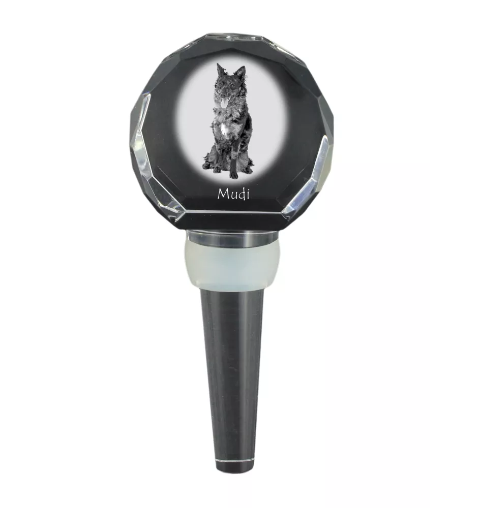 Mudi - Kristallflaschenverschluss, einzigartiger Weinverschluss mit Foto, personalisiertes Geschenk für Sommelier der Marke Art-Dog